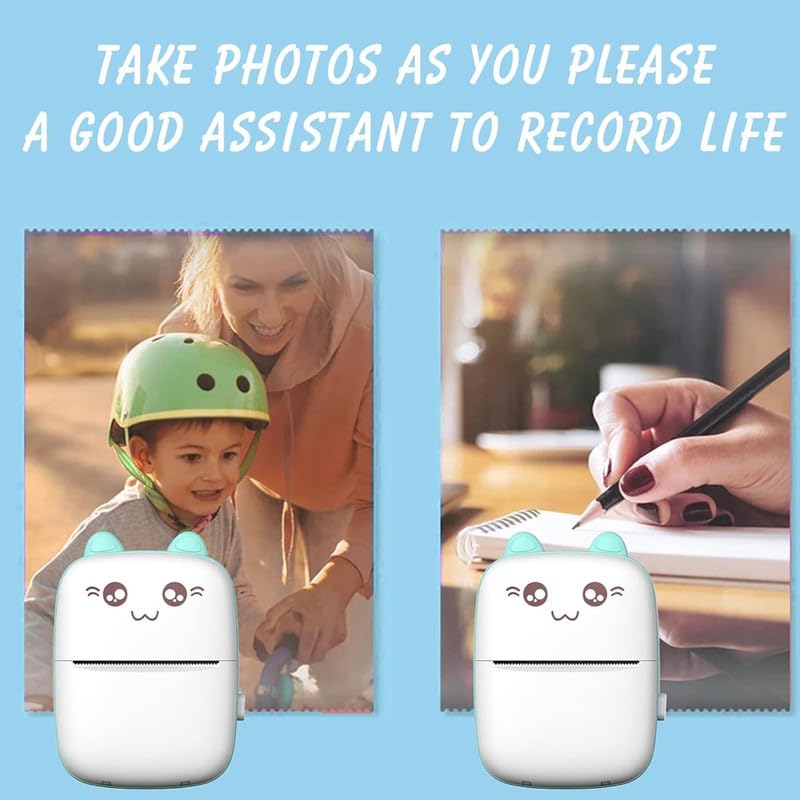 200DPI Mini Thermal Printer – Wireless convenience with Bluetooth 4.0 connectivity for Android & iOS. Effortlessly prints photos, notes, lists, and QR codes