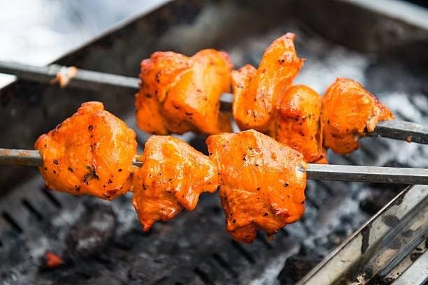 Barbecue Skewers – Pack of 12 Stainless Steel Tandoor Sticks | 13-Inch Strong Steel-Coated Grill Sticks for BBQ, Kebabs, and Grilling