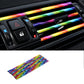 Universal Car AC Vent Decoration Strip–Red PVC U-Shape Waterproof Interior Trim Moulding for Straight Air Vent Outlets- (Rainbow)