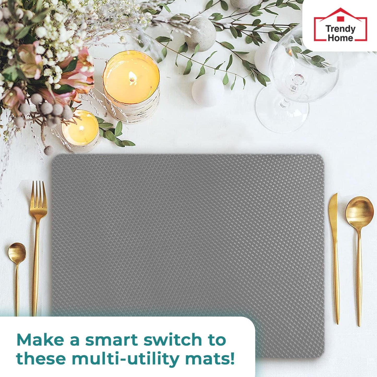 Senego by Trendy Home Anti-Slip Mat for Kitchen (45 cm x 5 m), Food Grade & Washable, Mat for Fridge, Shelves, Cupboards, EVA Shelf Liner Sheet for Drawers & Wardrobe