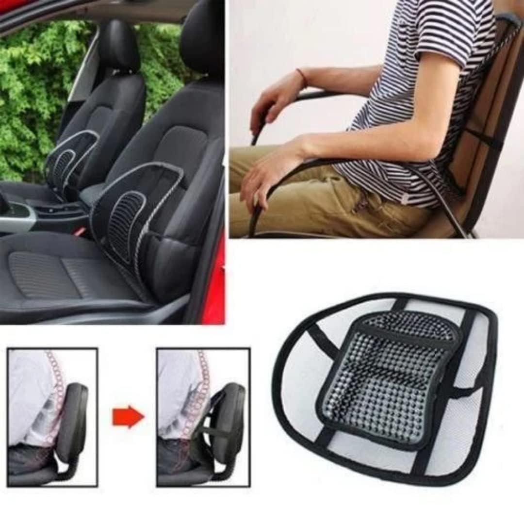 Car Back Rest with Lumbar Support Mesh Cushion Pad,Universal Back Lumbar Support for Chair Back Rest Cushions Ergonomic Seat Lumber Back Correction for Comfortable Seating Medical & Supports