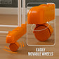 Happer Premium Clothes Stand for Drying with Wheels | Portable | 3 Layer Rack for Balcony | Foldable Wings | 24 Hanger Rods | Anti Rust Steel Metal (Orange | Prince Jumbo)