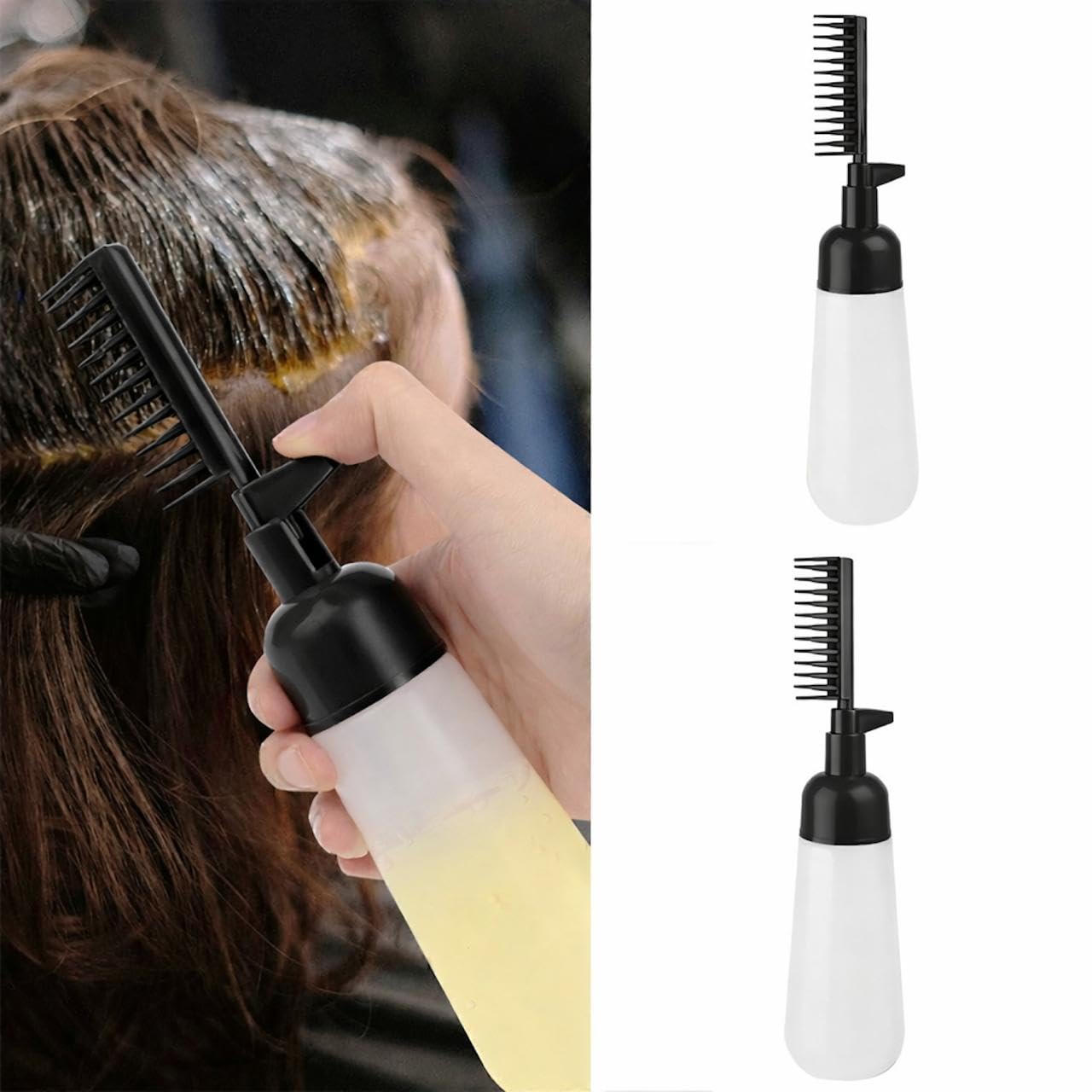 Hair Applicator Bottle with Comb and Cap, For Applying Any Liquid On Scalp and Graduated Scale Hair Dye Bottle For Hair Oil Salon Care (Pack Of 1)
