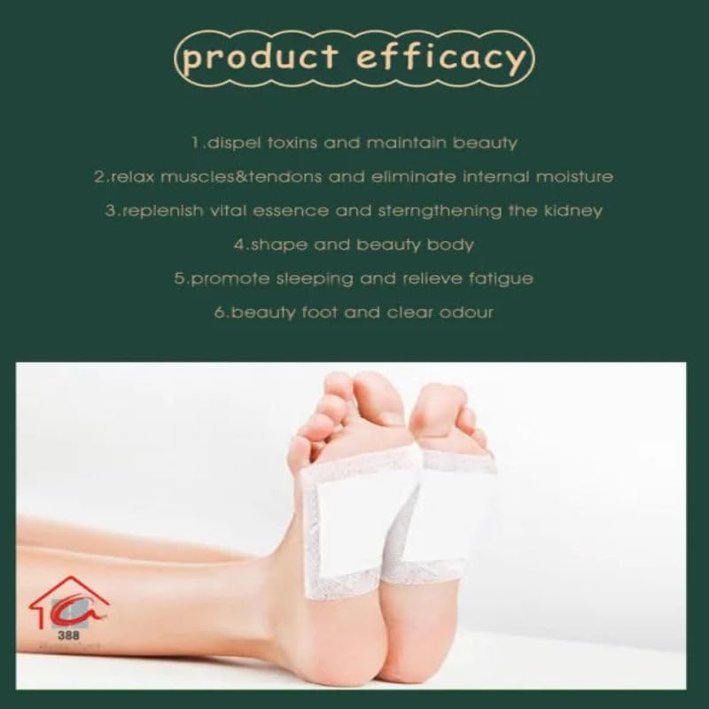 Foot patch (Pack of 2) Herbal And Gentle Ingredient Detox Foot Pads (20 pieces), Natural Ingredients for Sleep Aid, Pain Relief, Toxin Removal with Bamboo Vinegar and Acupoint Micro-Massage Technology (20)