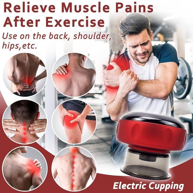 Massage House Electric Smart Shoulder, Back Cupping Device,Electric Vacuum Red Light Cupping Cups Therapy Professional Massager Kit, Helps To Reduce Muscle Pain, Swelling and Inflammation