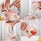 Glass Tumbler with Fruit Infuser Lid & Straw, Portable Summer Drink Cup for Juice, Tea, Detox Water & Milk Tea | Leakproof Handle Mug for Girls, Travel & Daily Hydration (Multicolor) (1)