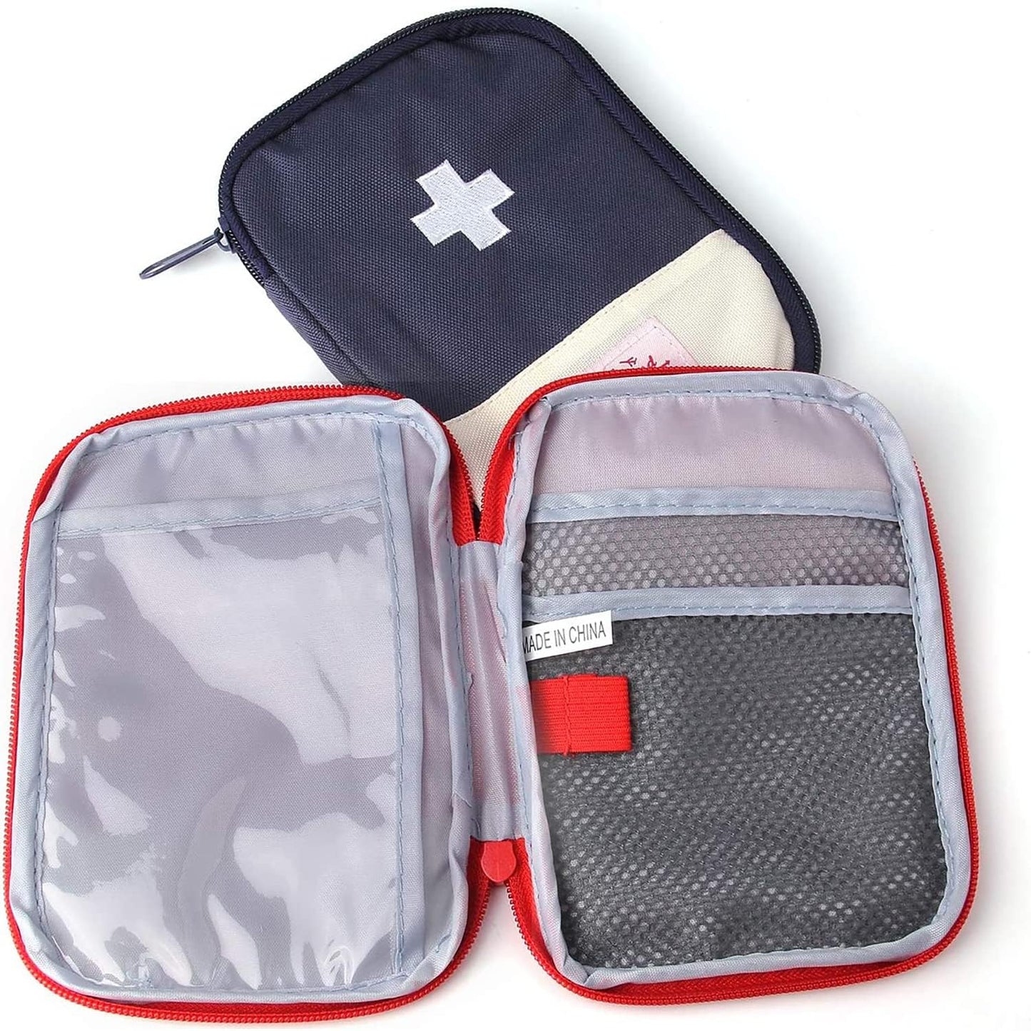 First Aid Bag,Empty First Aid Pouch,Mini Portable Medical Bag for Outdoor Camping Hiking Travel Emergency,Multifunction Emergency Medicine Storage Bag-7x5 inch (Blue, 2)
