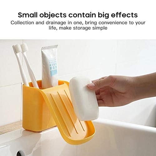 Multipurpose Adhesive Bathroom Shelf: 2-in-1 Soap Holder, Toothbrush & Razor Storage | Waterproof Wall Organizer