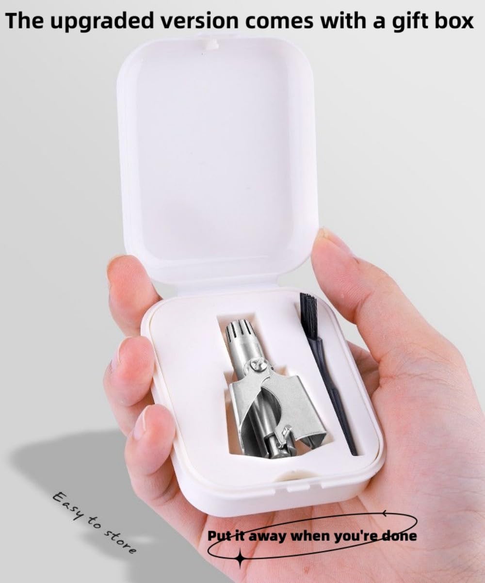Nose Hair Trimmer for Men Manual Nose Hair Trimmer Stainless Steel Nose Trimmer Nose Hair Removal Easy Cleansing Battery-Free and Waterproof Nose Hair Trimmer
