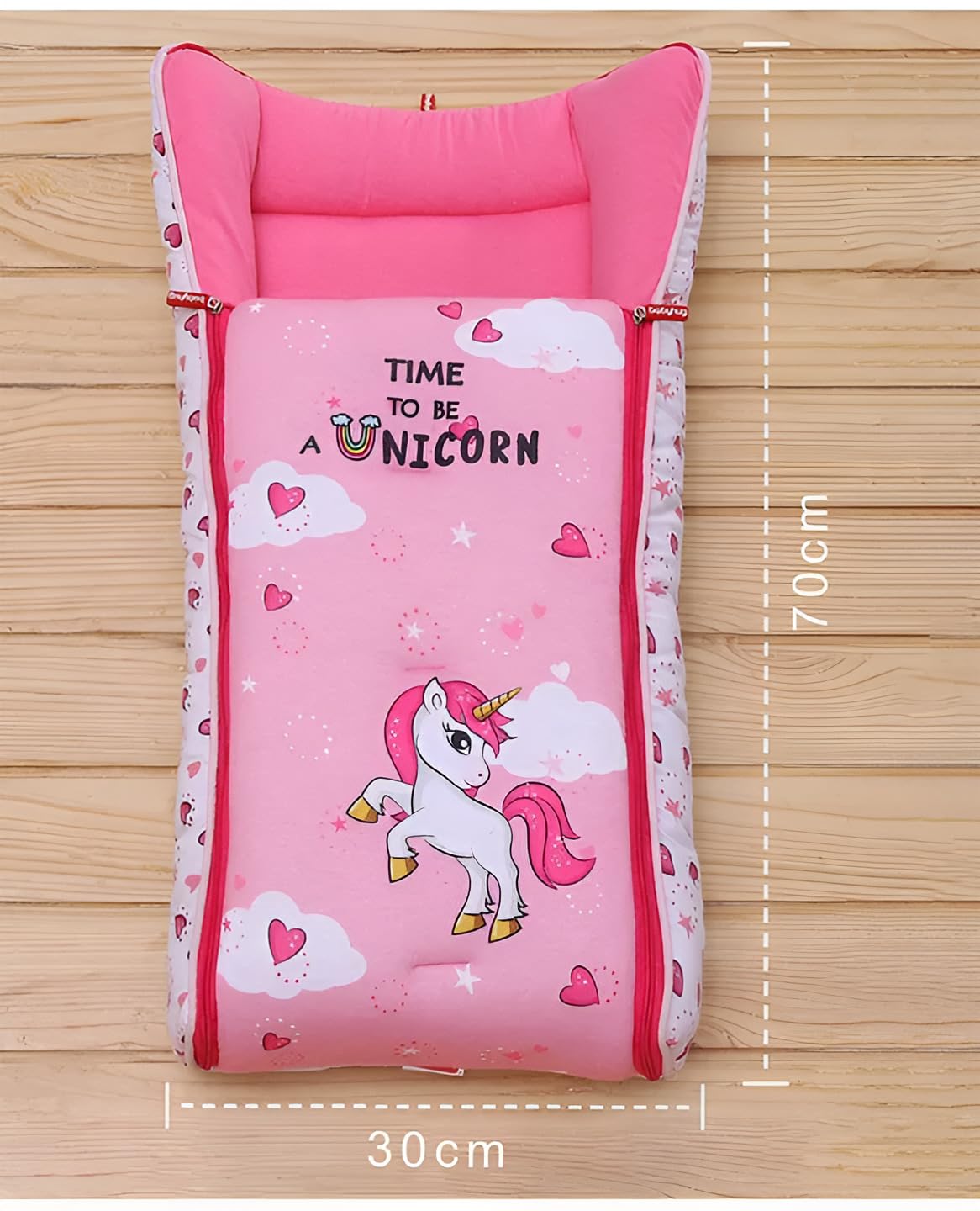 Baby Sleeping Bag with Hood, Zippered Nest for Newborn Infants, Cute Print, Soft and Cosy, for Home, Travel and Stroller Use