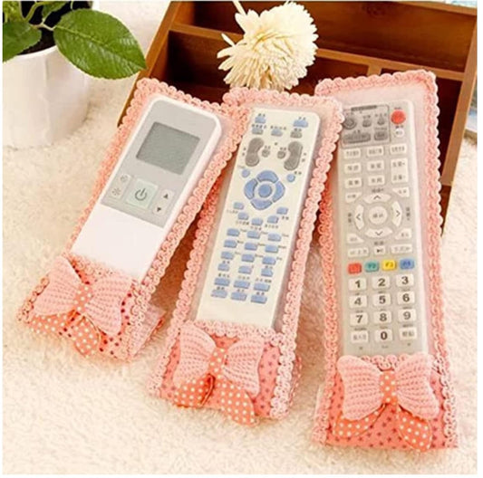 Remote Cover | Cute Design Cover for TV and AC Remote | Remote Case | Dustproof Case for Remote | Set of 3 | Pink