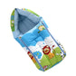 Baby Sleeping Bag in Muslin Cotton Material for Newborns | Soft & Skin Friendly Wrapper Lightweight Cushioned Infant Sack Easy to Carry Wash 0-2 Months (Blue Jungle) (Blue Jungle)