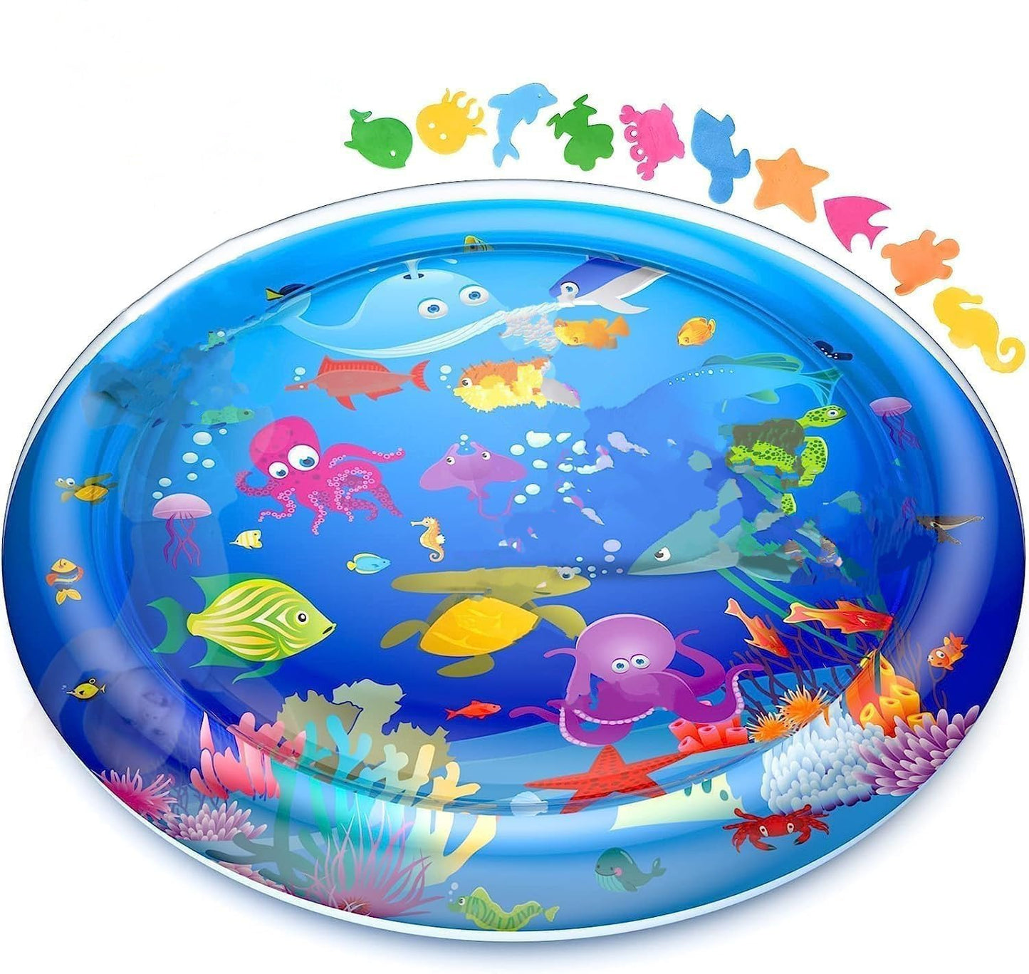Tec Tavakkal Baby Kids Water Play Mat Toys Inflatable Tummy Time Leakproof Water Play Mat, Fun Activity Play Center Indoor and Outdoor Water Play Mat for Baby Random Design