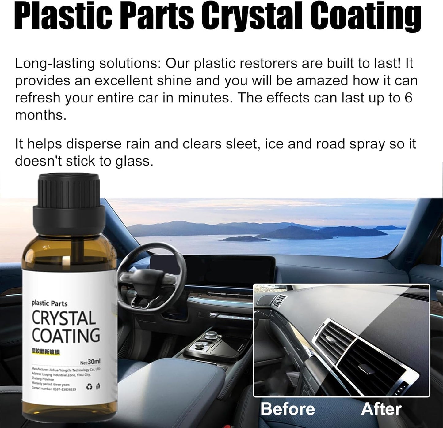 Buy one get one FREE FREE crystal coating liquid for plastic parts for car and bike 30 ml