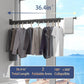 XBEY Stainless Steel Wall Mounted Portable Clothes Drying Rack with Space Saver Clothes Hangers Design Universal for Balcony,Laundry,Bathroom Space Saver Clothes Rack (2 Fold Cloth Drying Rack),Black