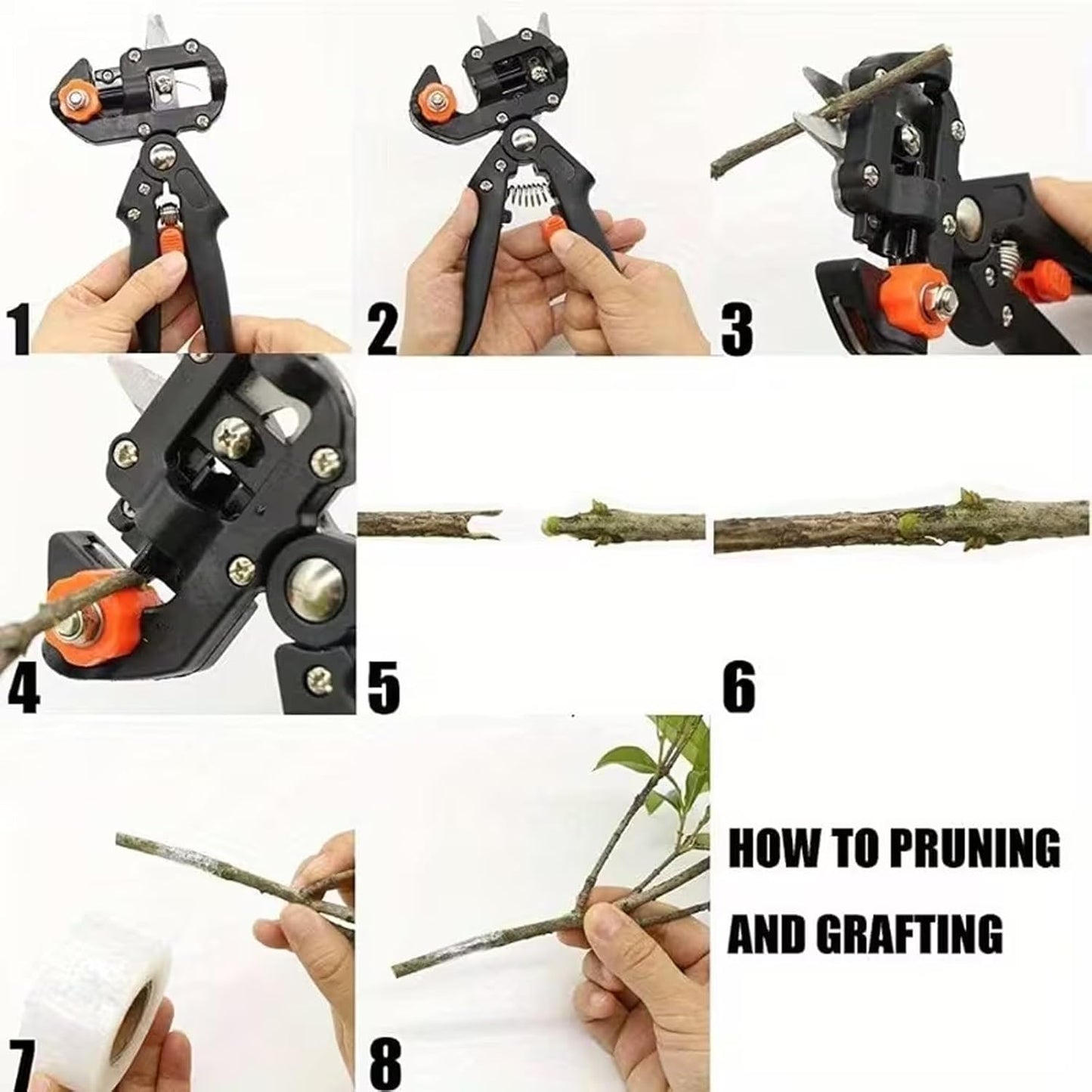 2 In 1 Garden Grafting Tool Pruner Kit For Plants, Plant Cutter For Garden, Grafting Tools For Plants, Precision Garden Grafting Tool With 3 Replaceable SK5 Steel Blades