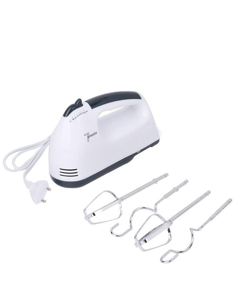 Electric Hand Mixer for Kitchen | Handheld Cake Blender with Four Stainless Steel Attachments including Beaters & Dough Hooks for Whipping Cream.
