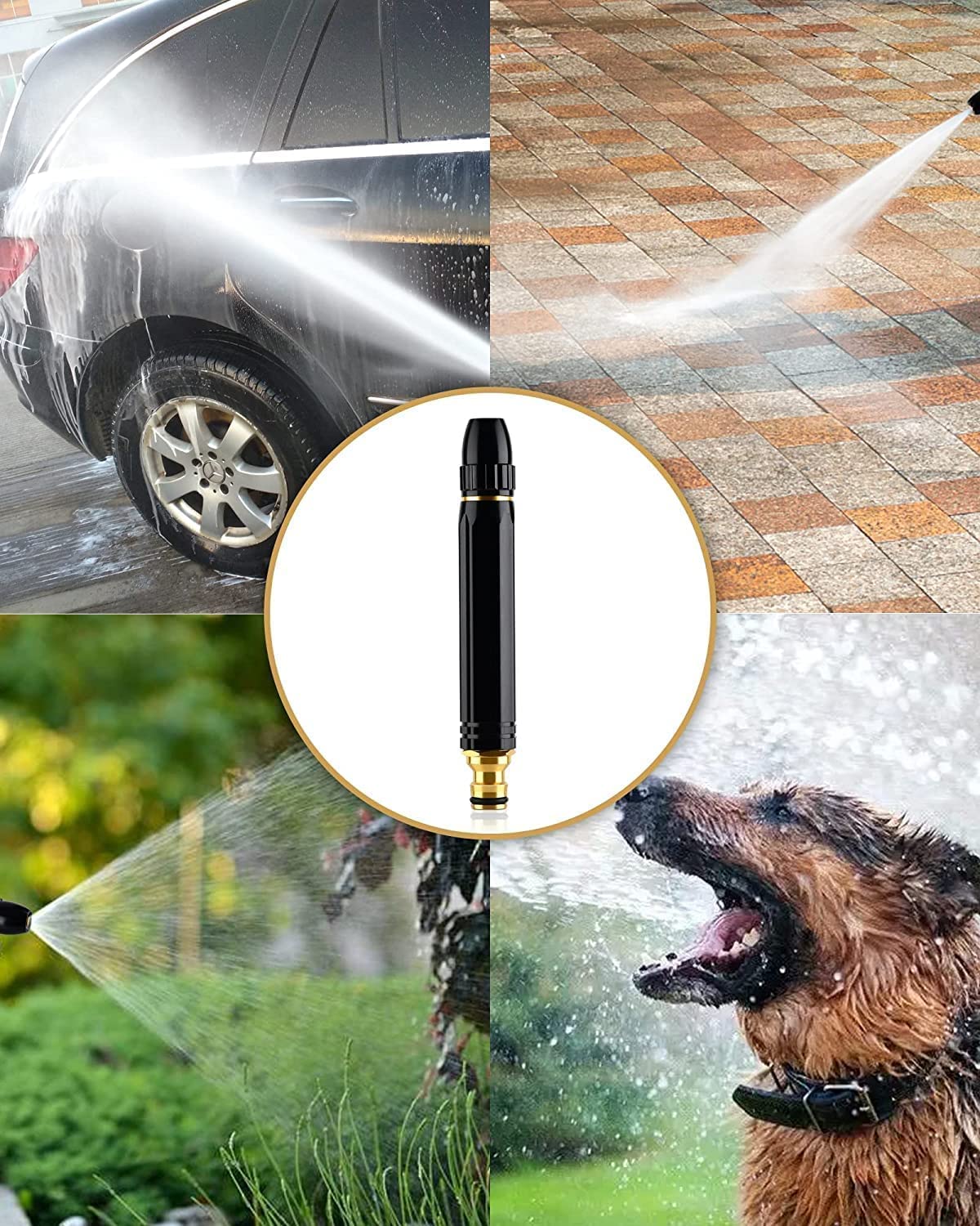 AMENDAS Ultimate Water Spray Gun for Bike Washing and Car Wash - High Pressure Jet with Garden Washer Nozzle Attachment