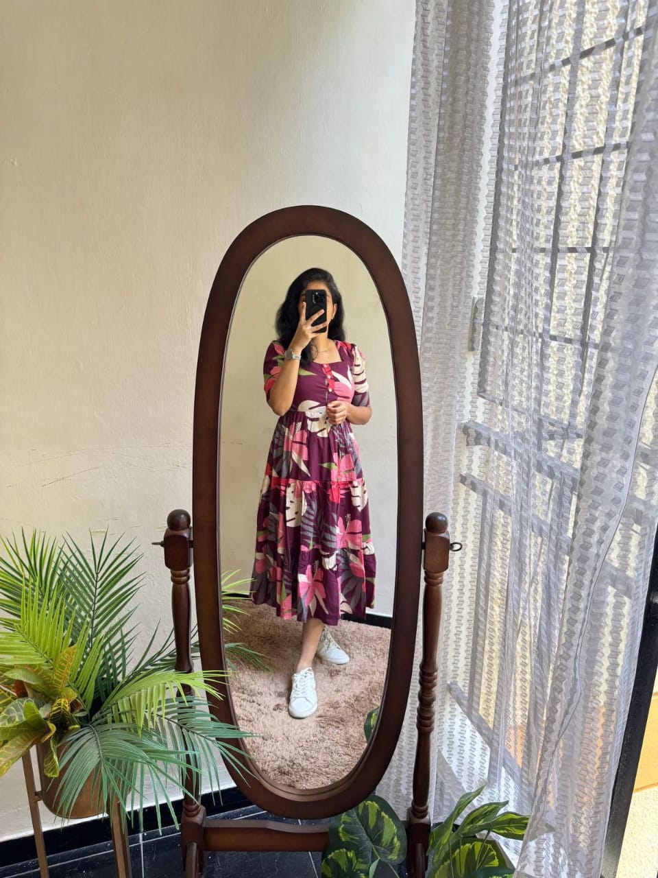 Ntroducing our latest  essential: the  Floral Dress. Crafted for comfort, this easy-breezy dress features a delightful  floral print. With a charming back knot detail and playful frill at the bottom, it’s perfect for sunny days