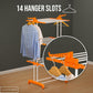 Happer Premium Clothes Stand for Drying with Wheels | Portable | 3 Layer Rack for Balcony | Foldable Wings | 24 Hanger Rods | Anti Rust Steel Metal (Orange | Prince Jumbo)
