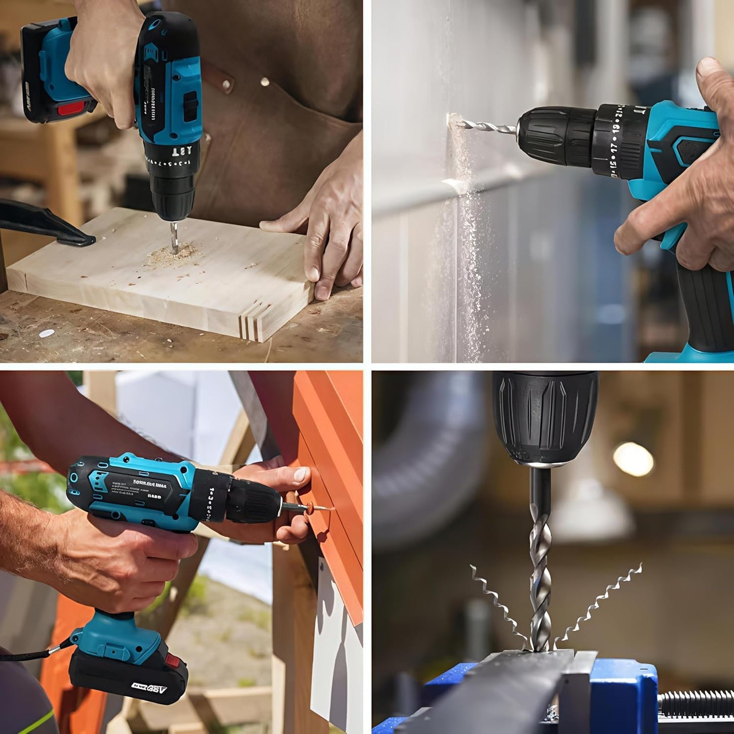 Cordless Drill Machine 21V with Dual Speed & 24 Pc Accessories | 10 mm Chuck | Rechargeable Electric Screwdriver & Power Tool for Home, Office & DIY Use