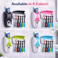 Automatic Toothpaste Dispenser and 5 Toothbrush Holder Fresh ABS Plastic Dust-Proof Wall Mounted with Cover Storage Stand for Home Bathroom (Multi Colors)