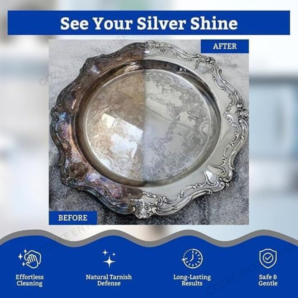 Silver Dip Cleaner Liquid - Fast Acting Tarnish Remover for Jewellery, Pooja Items & Utensils Instant Sparkling Clean