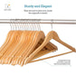 STAR WORK Wooden Ultra Thin Space Saving Non-Slip Velvet Suit Hangers Ideal For Everyday Standard Use (6 Pieces)