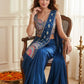 Get festive ready in our new Trending Stylish Ready to Wear Saree set  With Embroidery Work detailing.