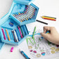 AMIRATE Colors Box Color Pencil,Crayons, Water Color, Sketch Pens Set of 46 Pieces (Color & Design for Kids)(Pack of 1) MULTY COLOR- blue & pink