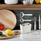 Stainless Steel 6-Piece Kitchen Gadgets Set, Kitchen Scissors, Kitchen Utensils Set with Holder, Paring Knife, Whisk, Bottle Opener, Peeler- Anti-Slip Handle, Decorative Base