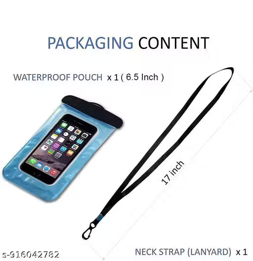 Universal Waterproof Mobile Pouch with Triple Seal Protection – Pink Dry Bag for Rain, Swimming, and Beach (Fits up to 7-inch Phones)