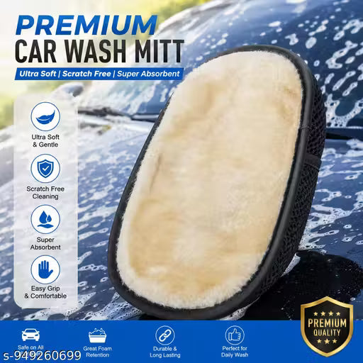 Ultra Soft Microfiber Car Cleaning Wash Mitt | Scratch Free Cleaning Glove for Car & Bike (Pack of 1)Car Cleaning Wash Mitt / Microfiber Cleaning Glove. pack of 1