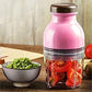 Capsule Cutter Quatre Mini Electric Food Processor and Blender 4-Blade Multipurpose Chopper and Grinder for Meat Vegetables Fruits and Smoothies Compact Powerful Kitchen Mixer-Pink