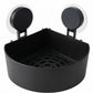 Premium Black Corner Shelf with Powerful Suction Grip