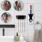 Automatic Toothpaste Dispenser and 5 Toothbrush Holder Fresh ABS Plastic Dust-Proof Wall Mounted with Cover Storage Stand for Home Bathroom (Multi Colors)