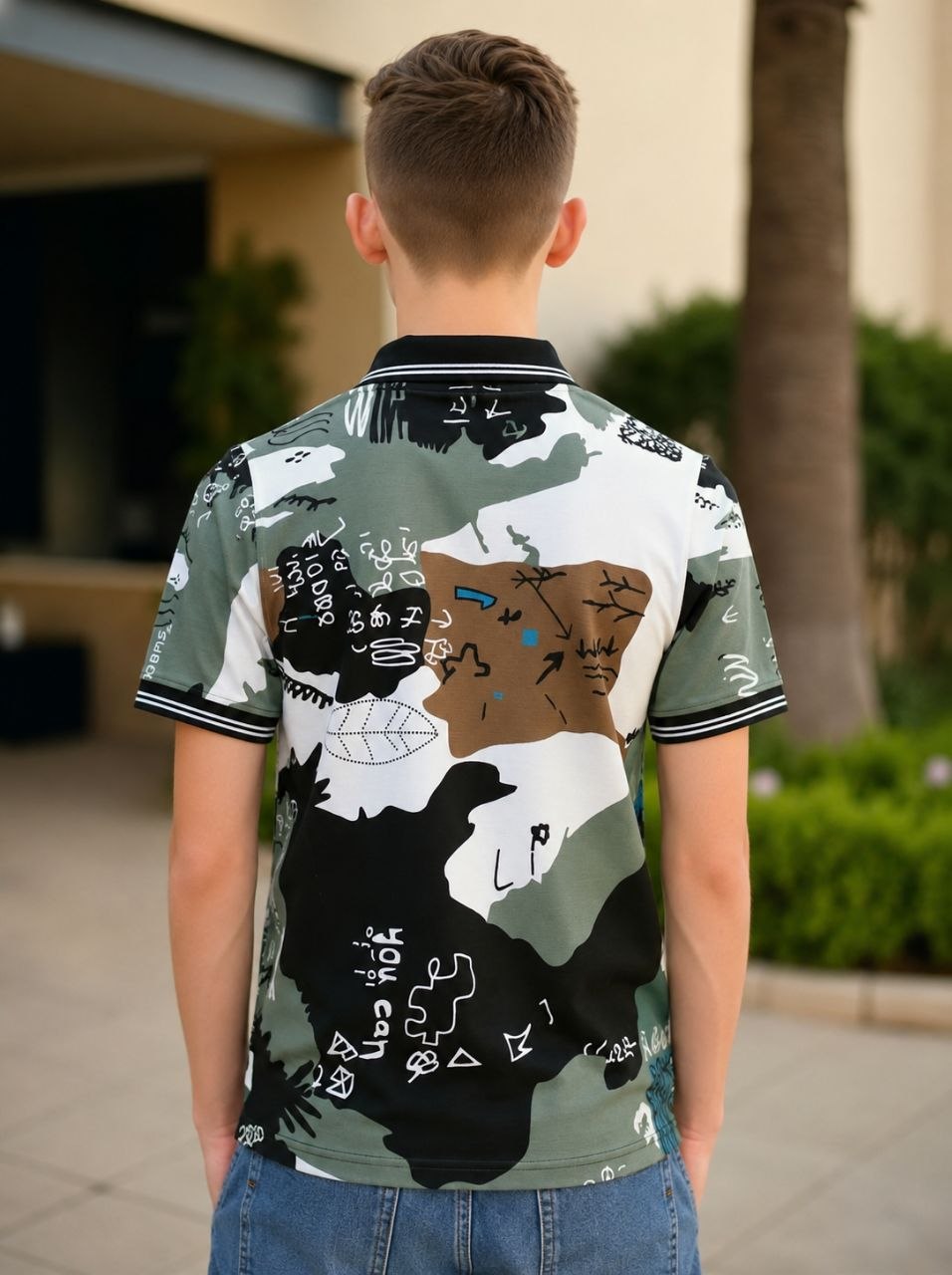 T-SHIRT  :-   TITLE:- Boys Polo T-Shirt with Ribbed Collar,Boys Short Sleeve Polo Neck T-Shirt,Boys Casual Polo T-Shirt,Boys Regular Fit Polo T-Shirt,Boys Printed Polo T-Shirt