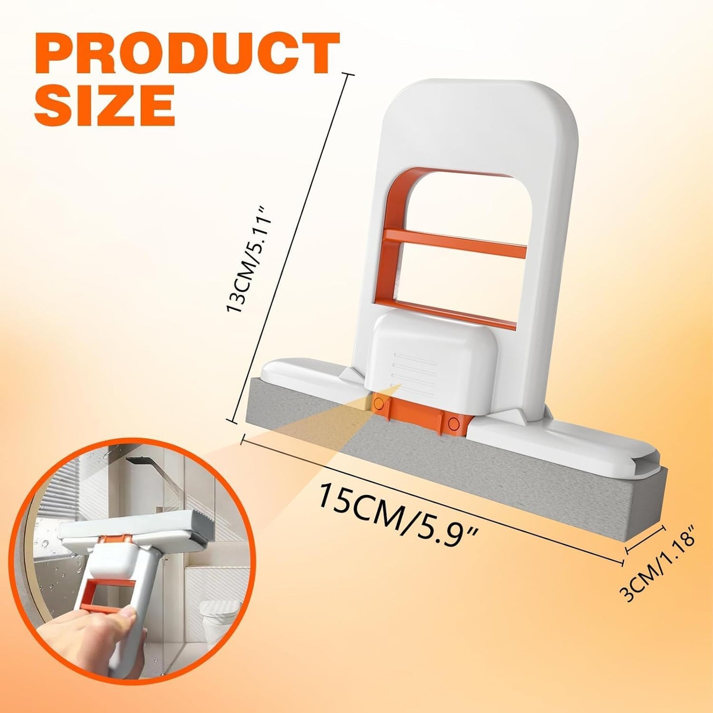 Mini Foldable Desktop Mop Portable Cleaning Sponge Mop Handheld Self Squeeze Cleaning Tool Wet and Dry Use System for Small Spaces Bathroom and Kitchen