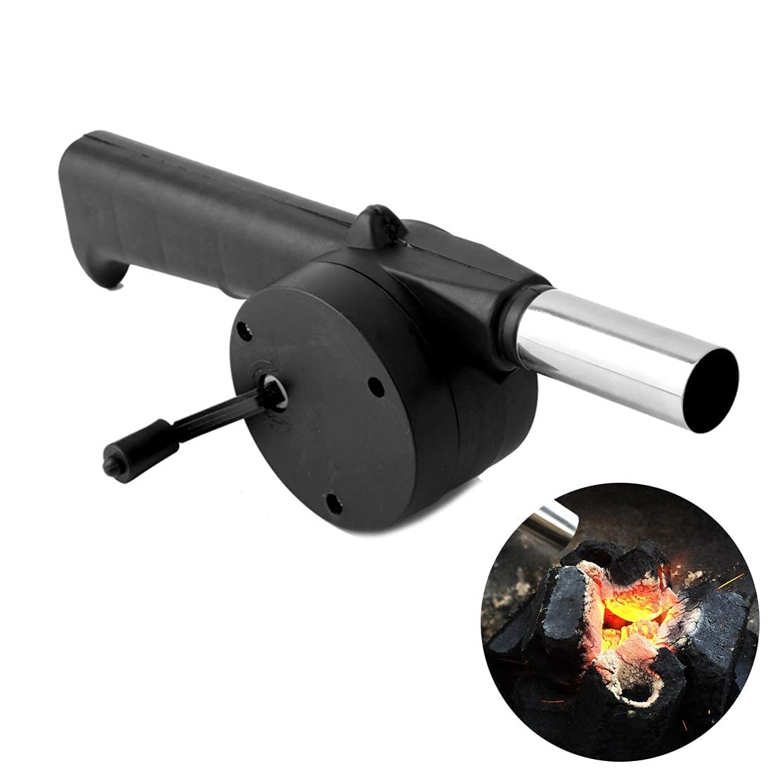 Homeybiz Manual Fan For Barbecue Hand Crank Blowers Mini Portable Manual Air Blower Camping Bbq Air Barbecue Tool Accessories, Mini Portable for BBQ Picnic Outdoor Camping