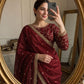 Space Sattin Multi Sequence Full Worked Saree With Original Mirror Lace & Havey Sequence Full Worked Blouse