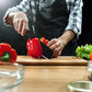 Klick n shop Stainless Steel Kitchen Knife Set – 3 Piece Chef, Utility & Paring Knives with Blade Cover | Sharp Vegetable, Fruit & Meat Cutting Knives with Ergonomic Handle (Black)