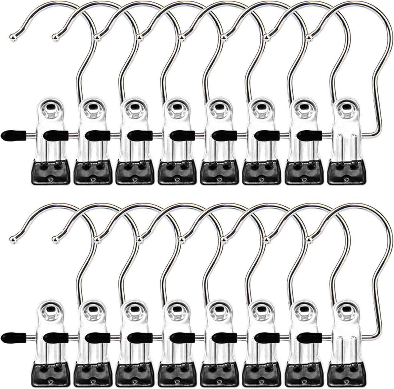 Heavy Duty Hanging Hooks Clips,New Boot Hangers for Closet, Laundry Hooks Hanging Clips Clothes Pins, Hat Pants Towel Clips Organizer for Home and Travel, Durable Hook Clips for Clothes