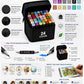 Dual Tip Colorful Art Markers Sketch Pens Colors With Carrying Case For Painting Sketching Calligraphy Drawing -Twin Head Permanent Colouring Marker Pens (Pack OF 1) (Marker Black 24)