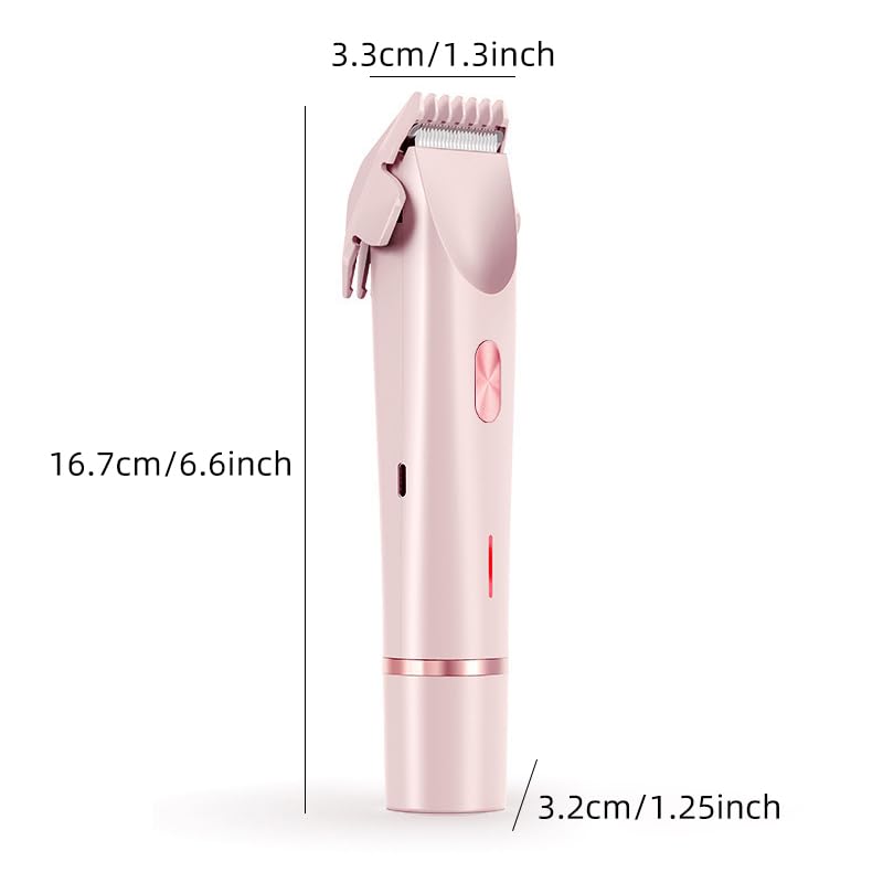 2025 New Bikini Trimmer for Women,Dermave Bikini Shaver,2-in-1 Electric Razors for Women (Pink)