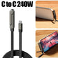 SHAYOXA USB-C to USB-C Braided Cable, 240W Fast Charging, Foldable Connector, Black