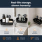 Non-Drill Wall Mount Magic Sticker Self Adhesive Bathroom Corner Shelf Wall Mounted, Self Adhesive Organizer Rack with Hooks, Waterproof Storage Stand for Kitchen, Wash Basin & Bathroom (1 PC)