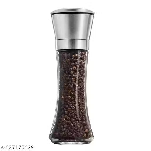 NBK Steel Salt and Pepper Grinder Adjustable Ceramic Sea/ Salt Grinder & Pepper Grinder - Tall Glass Salt and Pepper Shakers - Pepper Mill & Salt Mill
