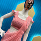 TRENDING STYLE NEW FANCY READY TO WEAR FAUX GEORGETTE SEQUENCE PATCH WORK SAREE AND FULLSTITCHED BLOUSE ??
