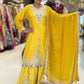 EXCLUSIVE AND TRENDY FOR WEDDING SEASON OUR SEQUENCE EMBROIDERED TOP, PLAZZO AND DUPATTA
