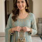 SEQUENCE EMBROIDERY WORKED TOP, SARARA AND DUPATTA